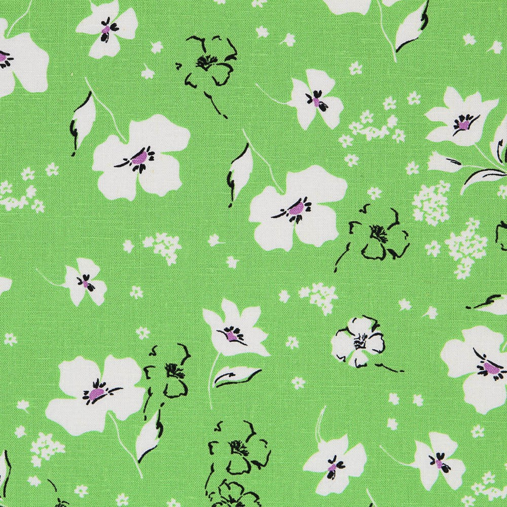 Viscose Florcinhas Verde - Ribes y Casals