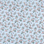 Viscose Flores Cretonne Azul Claro - Ribes y Casals
