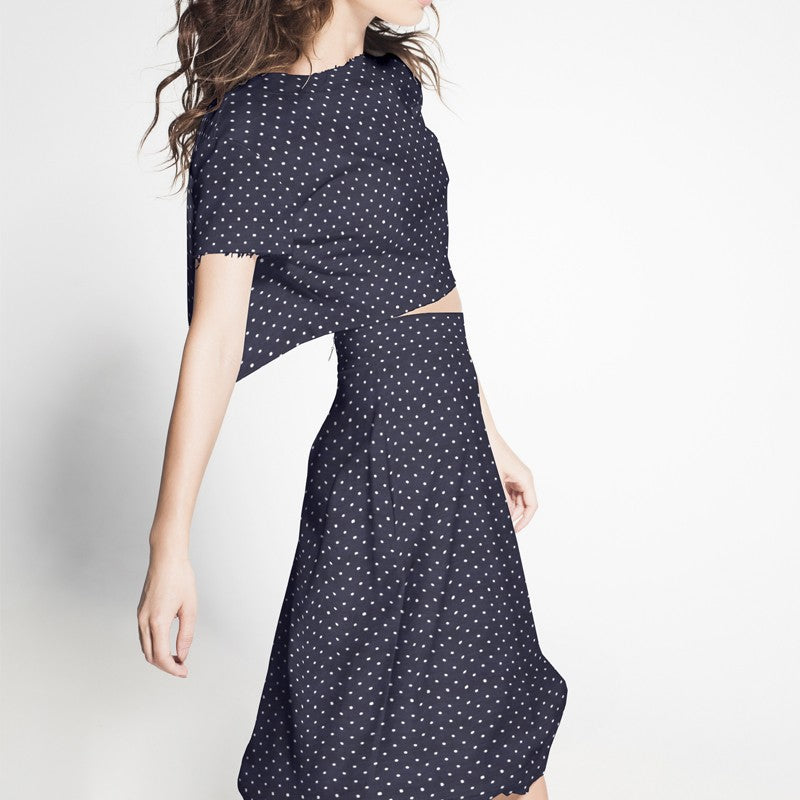 Viscosa Lunares Fundo Navy - Ribes y Casals