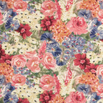 Viscose Faixas Florais Preta - Ribes y Casals