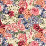 Viscose Faixas Florais Preta - Ribes y Casals