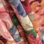 Viscose Faixas Florais Preta - Ribes y Casals