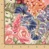 Viscose Faixas Florais Preta - Ribes y Casals