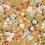 Tecido Viscose Rústica Floral Oliva - Ribes y Casals