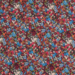 Viscose Faixas Florais Preta - Ribes y Casals