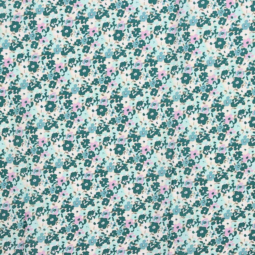 Viscose Flores Menta - Ribes y Casals