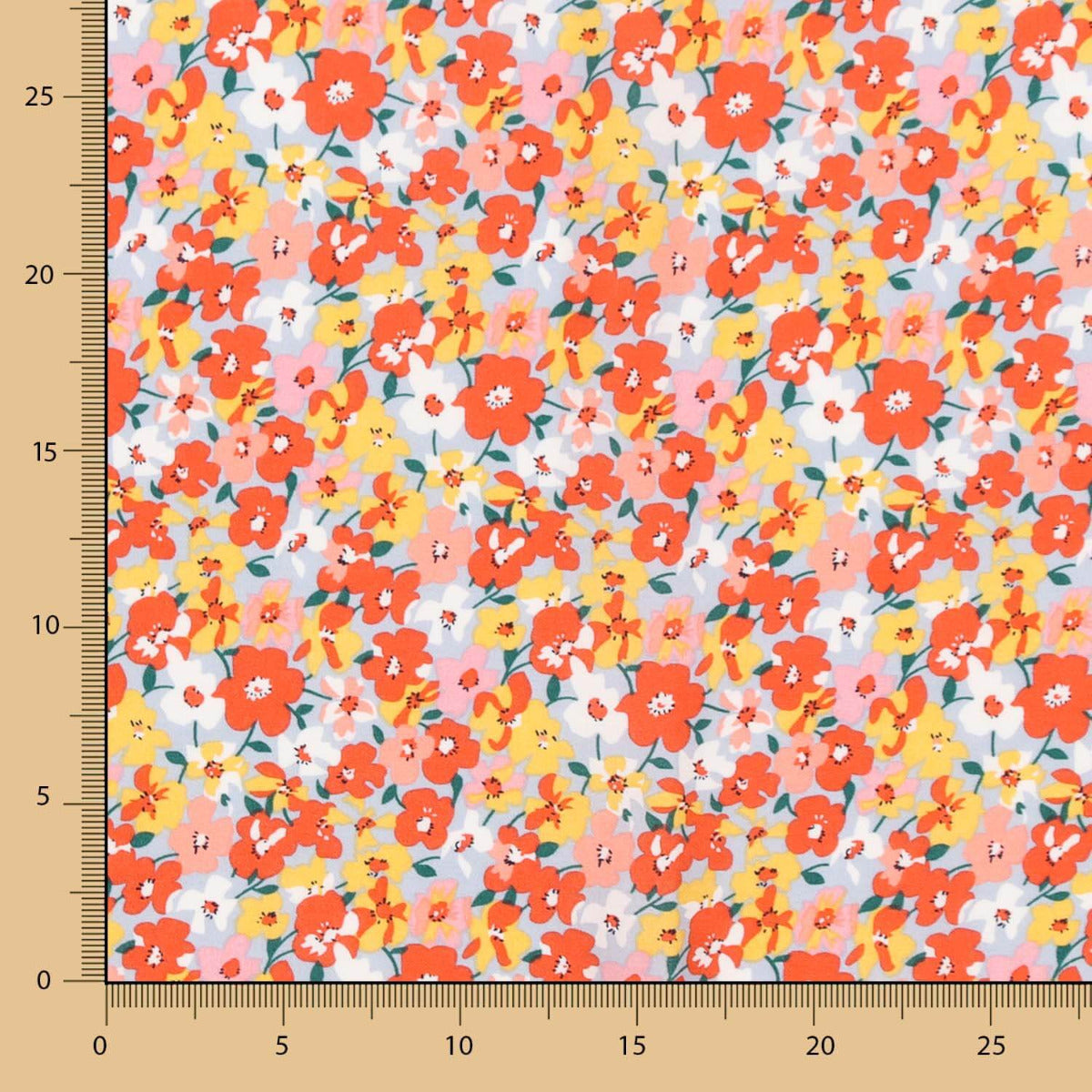 Viscose Floral Coral - Ribes y Casals