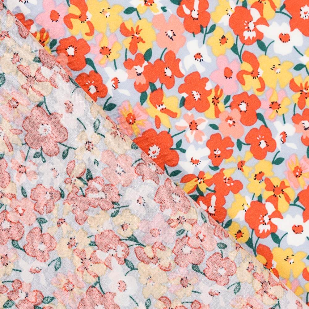 Viscose Floral Coral - Ribes y Casals