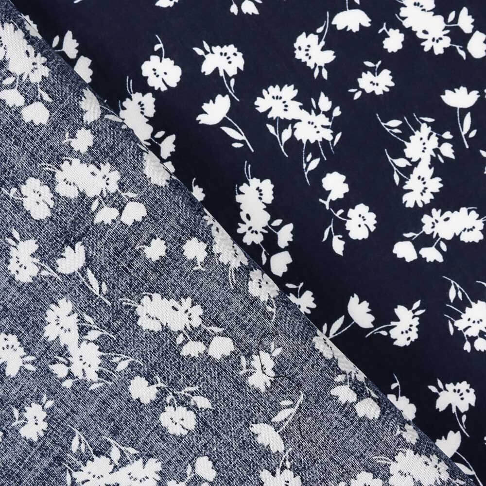 Viscose Flores Marinho - Ribes y Casals