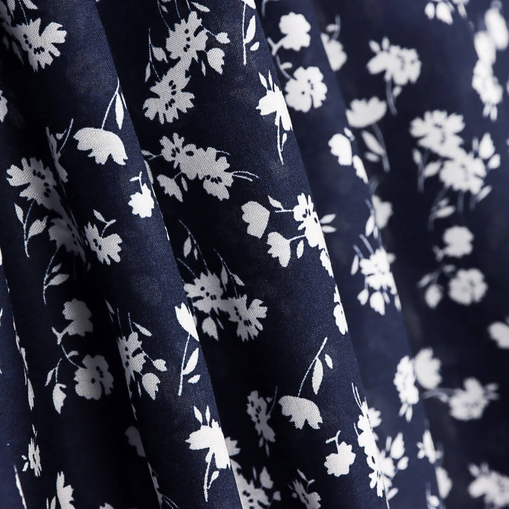 Viscose Flores Marinho - Ribes y Casals