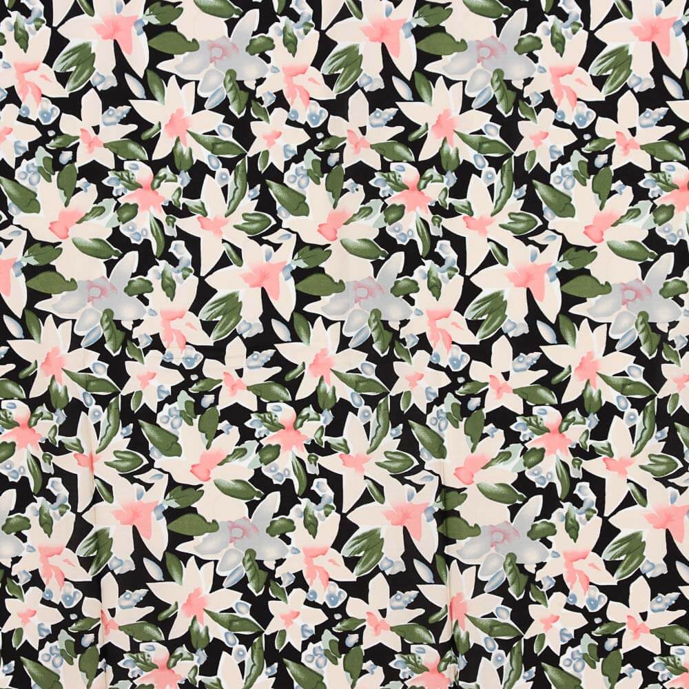 Viscose Flor Maxi Preto - Ribes y Casals