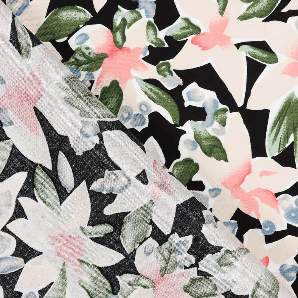 Viscose Flor Maxi Preto - Ribes y Casals