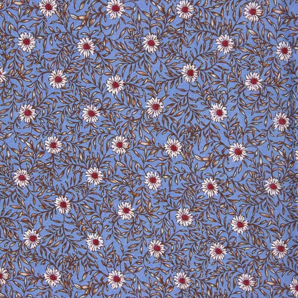 Viscosa Floral Azul Denim - Ribes y Casals