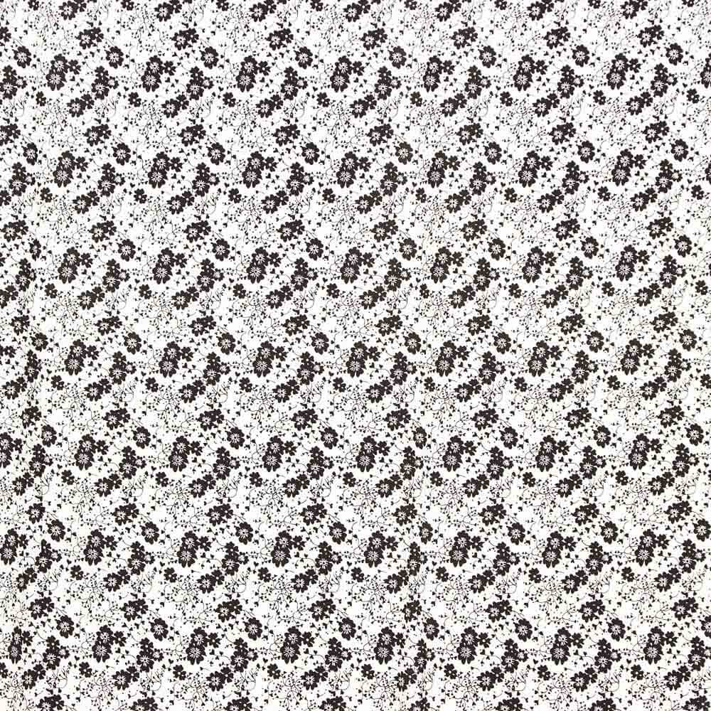 Viscose Flor Bolinhas Brancas - Ribes y Casals