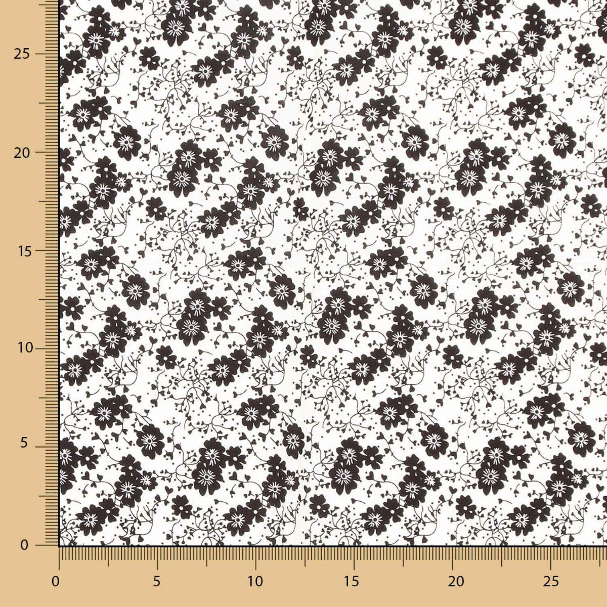 Viscose Flor Bolinhas Brancas - Ribes y Casals