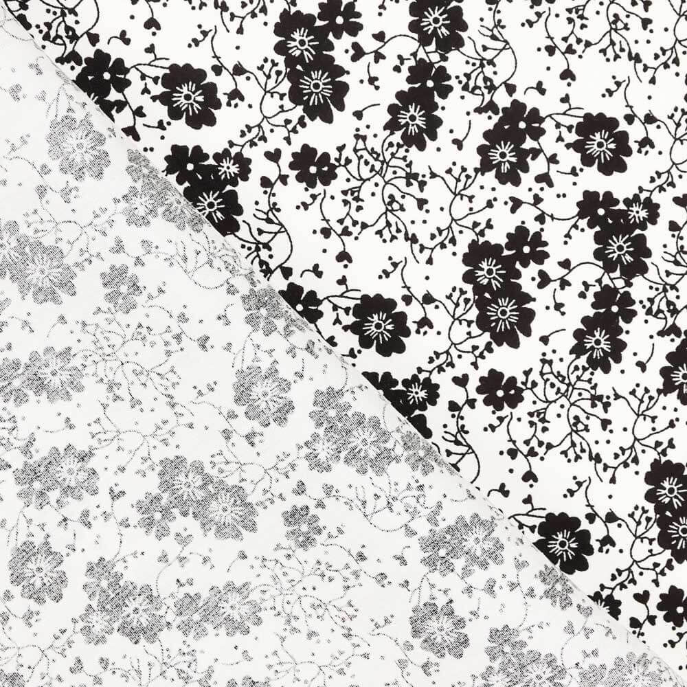 Viscose Flor Bolinhas Brancas - Ribes y Casals