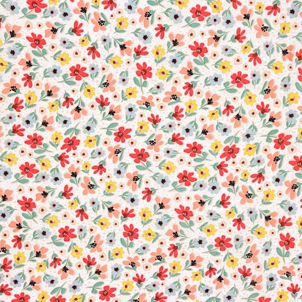 Viscose Flor Bolinhas Multicoloridas - Ribes y Casals