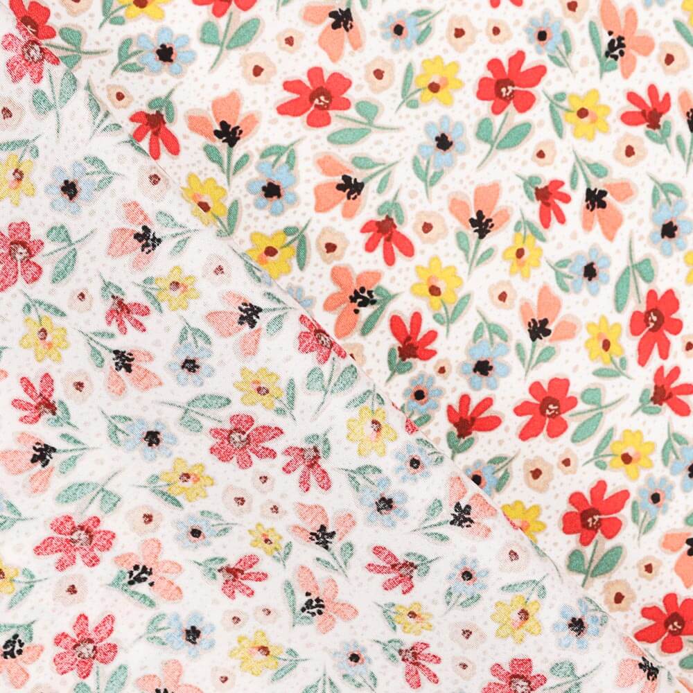 Viscose Flor Bolinhas Multicoloridas - Ribes y Casals