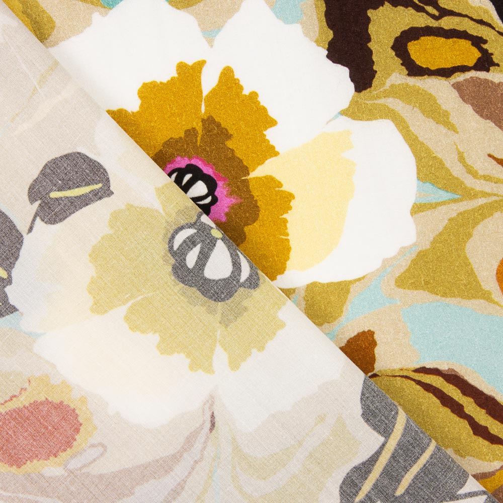 Viscose Amelia Flores Pastel - Ribes y Casals