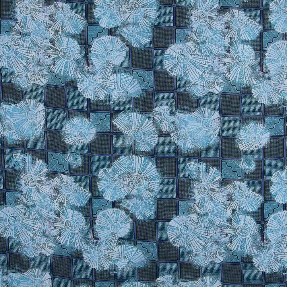 Viscose Azul Denim Conchas - Ribes y Casals