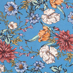 Viscose Azul Denim Flor - Ribes y Casals