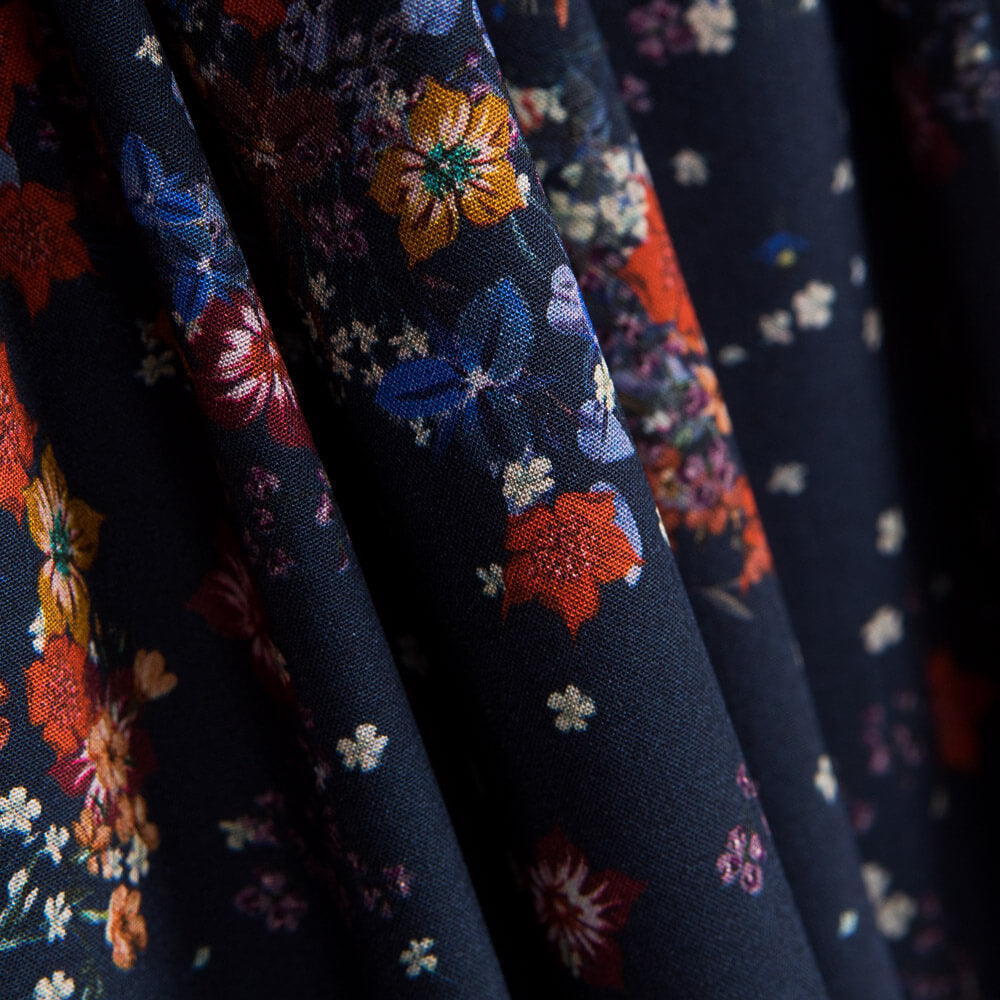 Viscose Buquê Azul Noite - Ribes y Casals