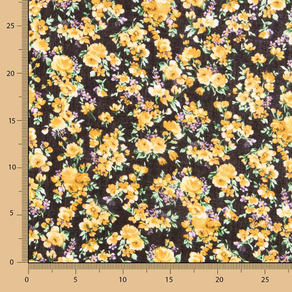 Viscose Cretonne Flor Amarela - Ribes y Casals