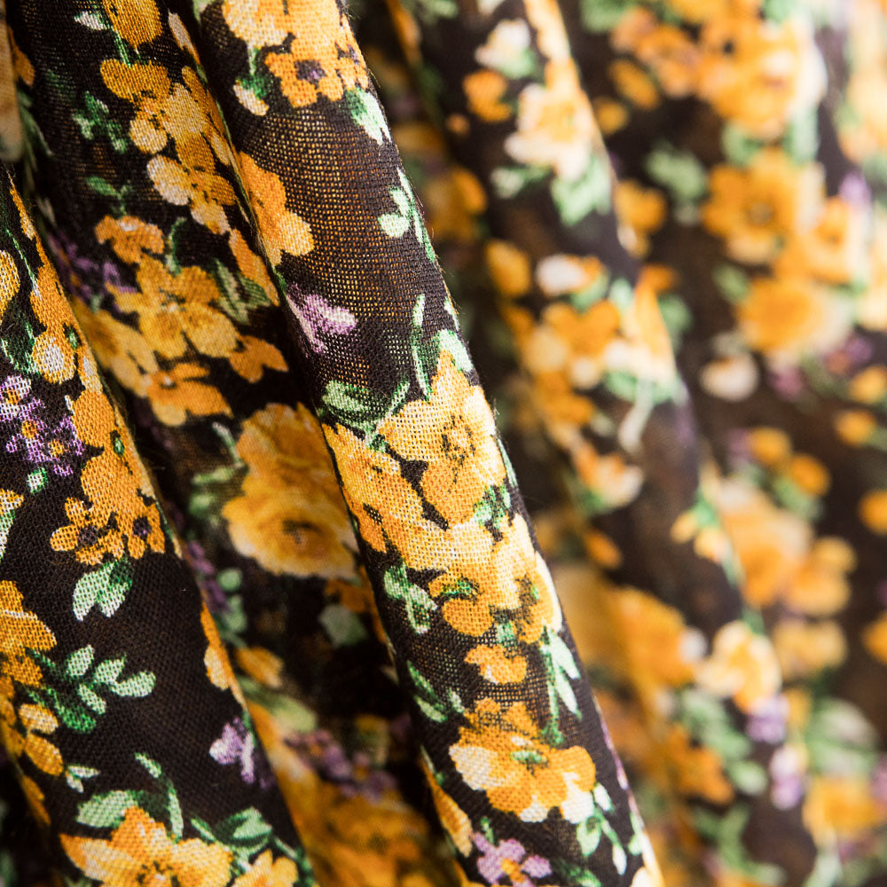 Viscose Cretonne Flor Amarela - Ribes y Casals