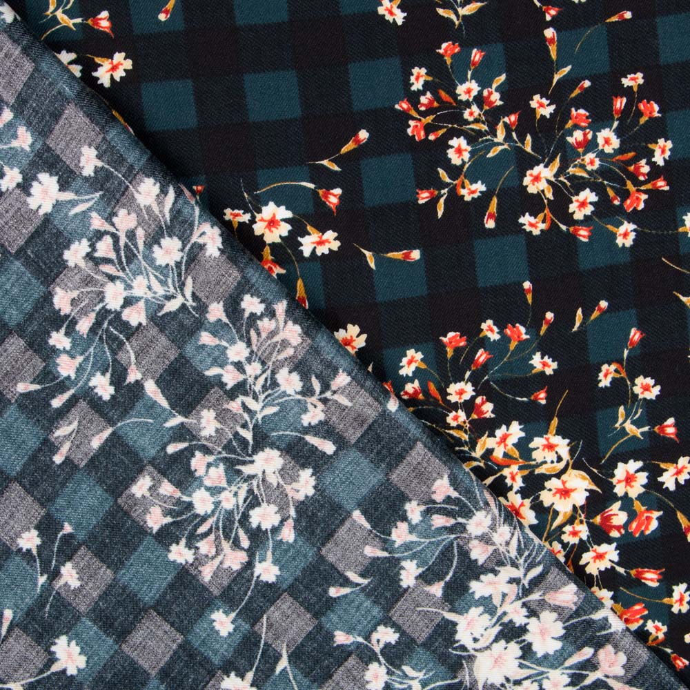 Viscose Xadrez Bouquê - Ribes y Casals