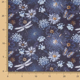 Viscose Estampada Abaca Azul - Ribes y Casals