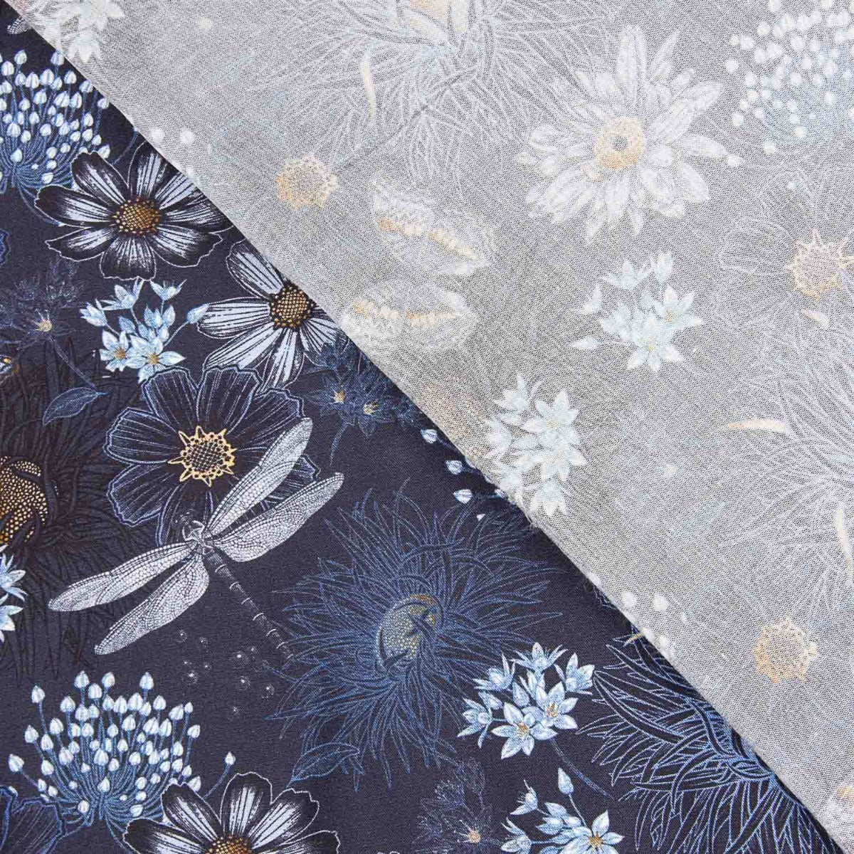 Viscose Estampada Abaca Azul - Ribes y Casals