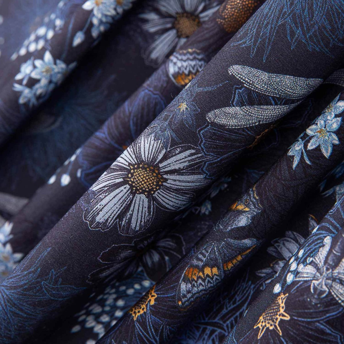 Viscose Estampada Abaca Azul - Ribes y Casals