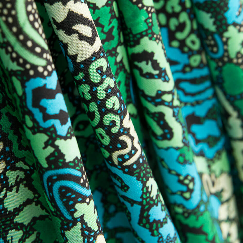 Viscosa Estampada Animal Print Verde - Ribes y Casals