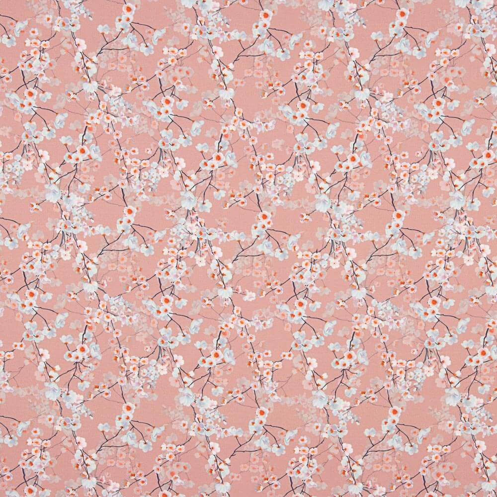 Viscose Estampada Flor Japão Rosa Maquilhagem - Ribes y Casals