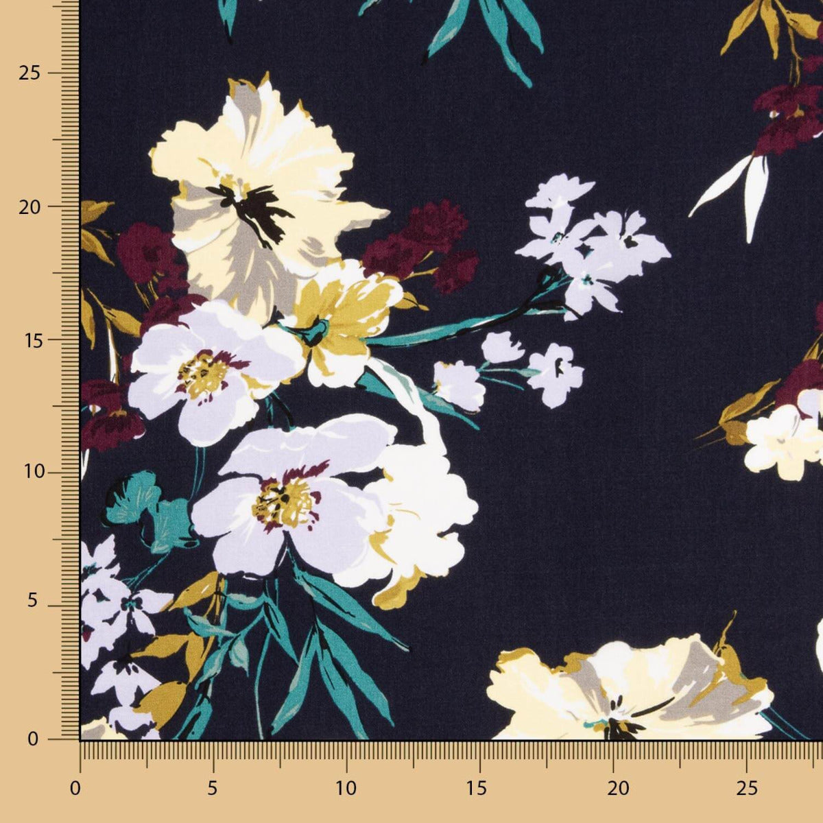 Viscose Estampada Floral Maxi Flor Marinho - Ribes y Casals