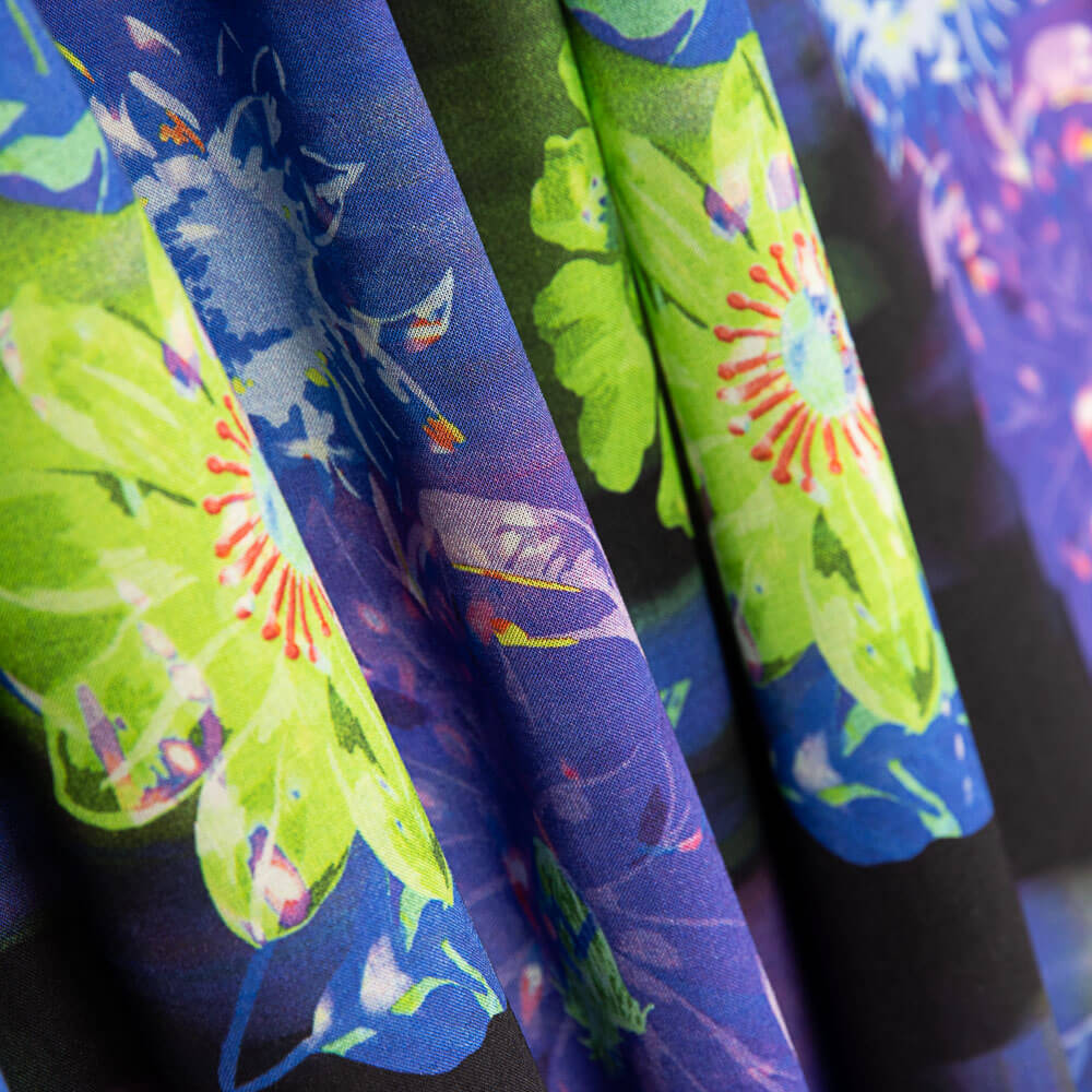 Viscose Estampada Flores Neon - Ribes y Casals