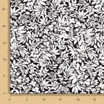 Viscose Estampada Folhas Bicolor Preto - Ribes y Casals