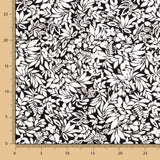 Viscose Estampada Folhas Bicolor Preto - Ribes y Casals