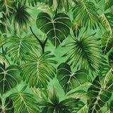 Viscose Estampada Folhas Tropicais Verde - Ribes y Casals