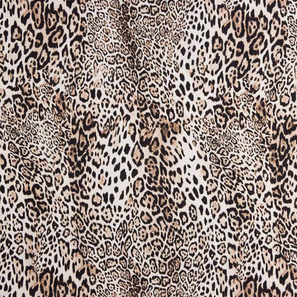 Viscose Estampada Leopardo Branco - Ribes y Casals