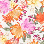 Viscose Maxi Flores Branco - Ribes y Casals