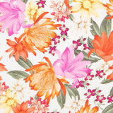 Viscose Maxi Flores Branco - Ribes y Casals