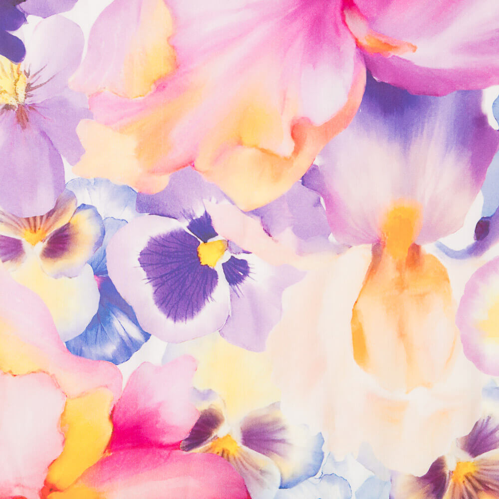 Viscose Maxi Flores Fúcsia - Ribes y Casals