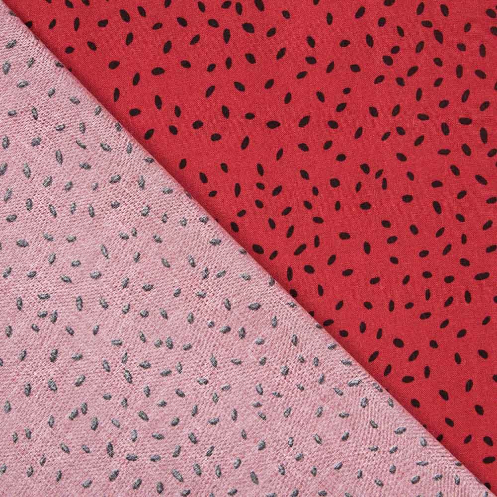 Viscosa Estampada Moteado Rojo - Ribes y Casals