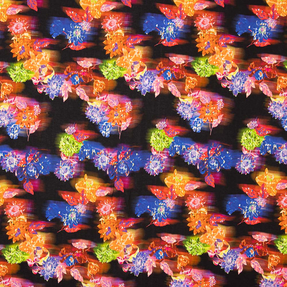 Viscose Estampada Multiflores Neon - Ribes y Casals