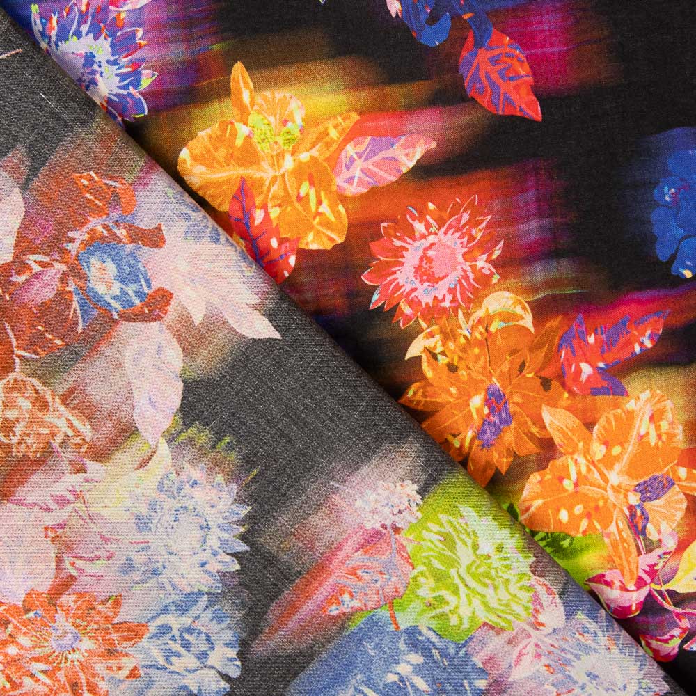 Viscose Estampada Multiflores Neon - Ribes y Casals