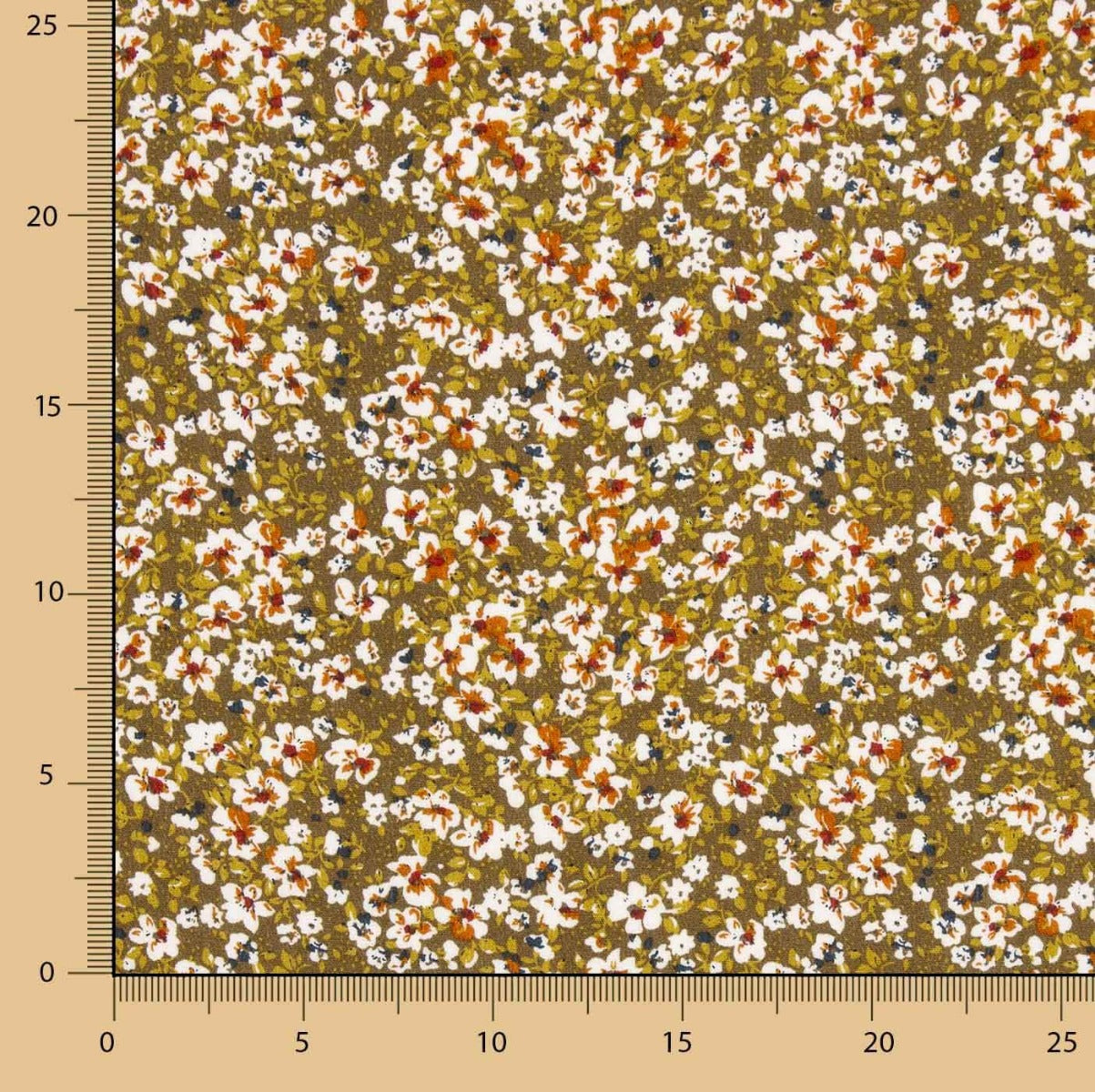 Viscose Estampada Nenúfar Ocre - Ribes y Casals