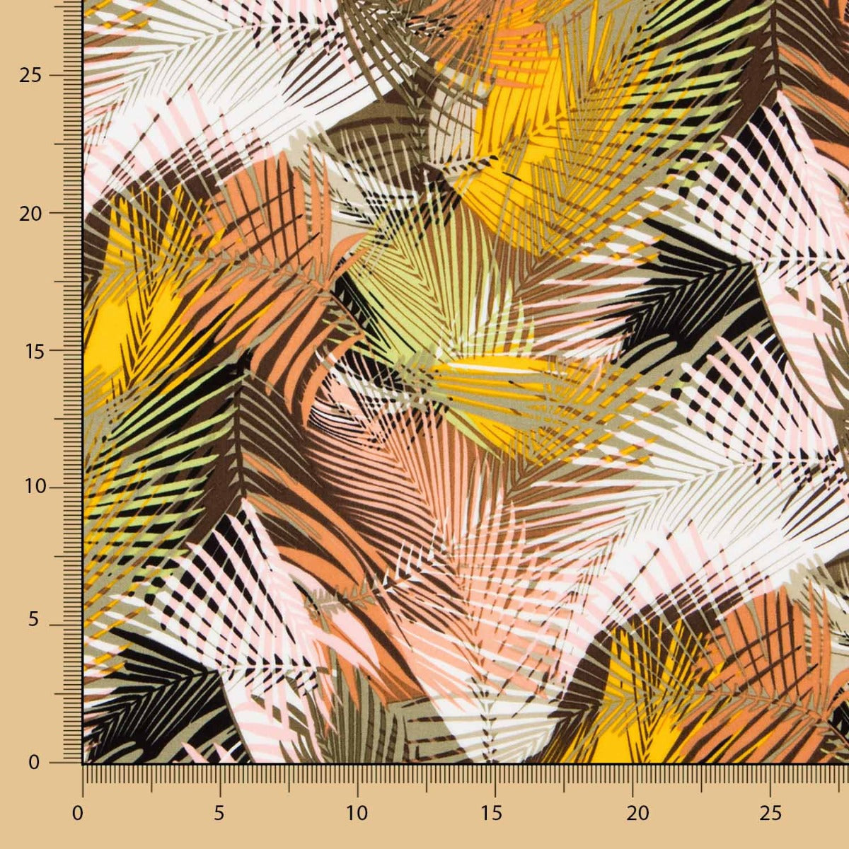 Viscose Estampada Palmeira Amarela - Ribes y Casals
