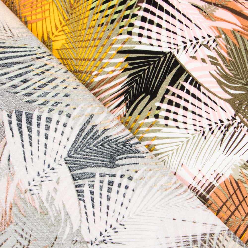 Viscose Estampada Palmeira Amarela - Ribes y Casals