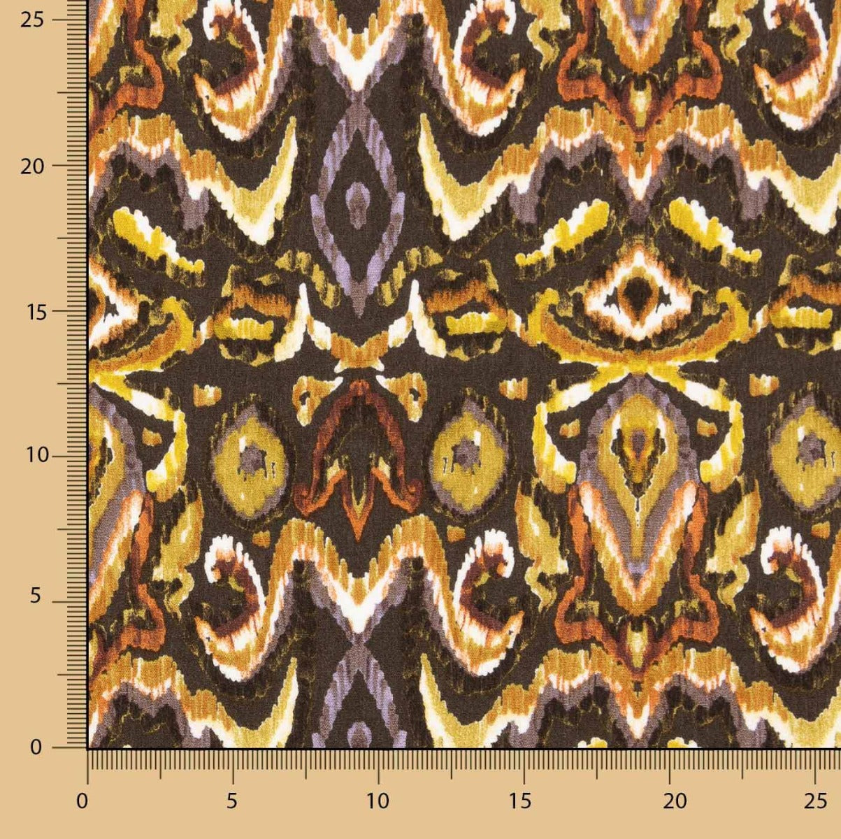 Viscose Estampada Sanyo Caqui Escuro - Ribes y Casals